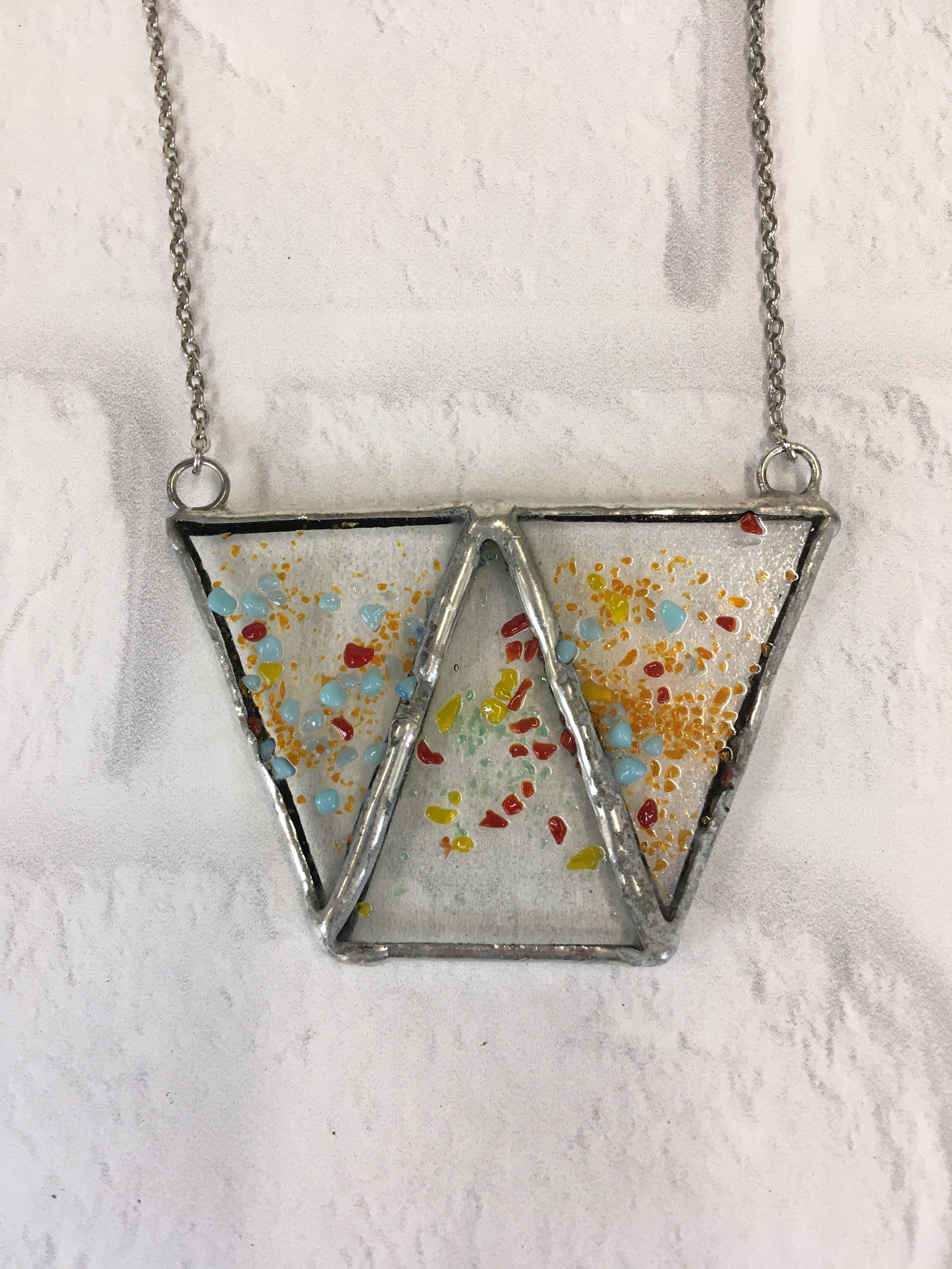 Stained Glass Necklace in Rainbow Tundra – seedsoflifecrystals